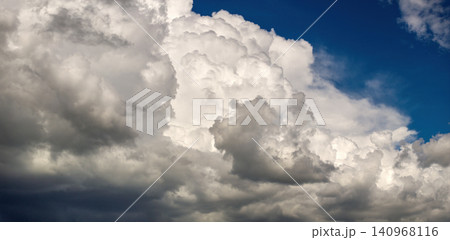 Florida weather in summer rain season. Blue sky with white clouds. Bright skyscape Florida weather in summer rain season. Blue sky with white clouds. Bright skyscape 140968116