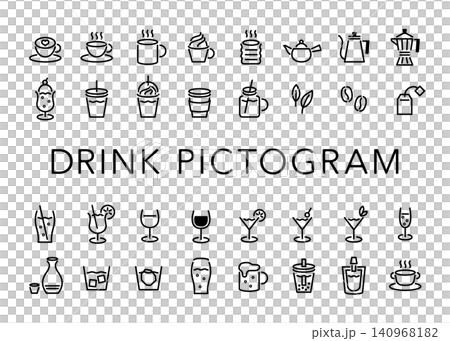 簡單的飲料圖標 簡單的飲料圖標 140968182