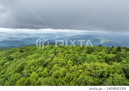 North Carolina Appalachian mountains in summer rain season. Summertime landscape of beautiful nature 140968199