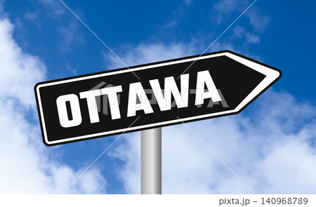 Ottawa road sign on sky background 140968789
