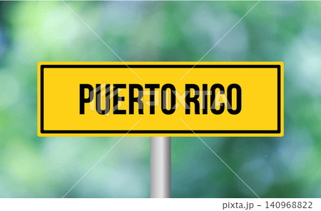 Puerto rico road sign on blur background Puerto rico road sign on blur background 140968822