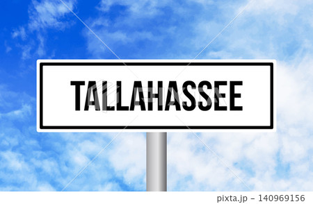Tallahassee road sign on blue sky background 140969156