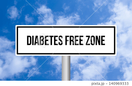 Diabetes free zone road sign on sky background Diabetes free zone road sign on sky background 140969333