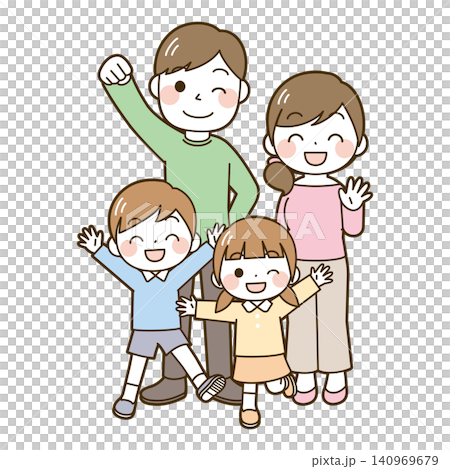 元気な4人家族 140969679