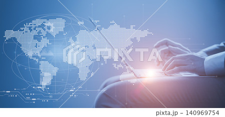 Business worldwide connection concept, AI Word data information exchange, Global business contact. Business worldwide connection concept, AI Word data information exchange, Global business contact. 140969754