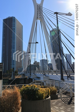佃島へ続く中央大橋の風景 佃島へ続く中央大橋の風景 140970207