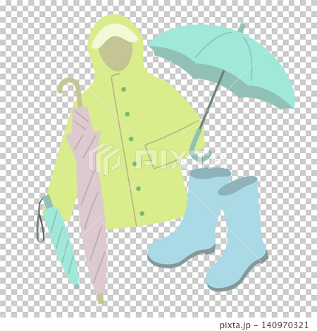 簡單的手繪雨具插圖 140970321