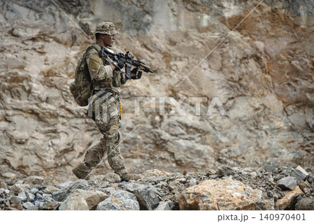 Military special forces soldier team in combat operation, tactical military portrait in action Military special forces soldier team in combat operation, tactical military portrait in action 140970401