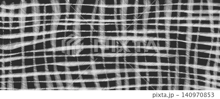Abstract Black and White Hand Drawn Warped Grid Background 140970853