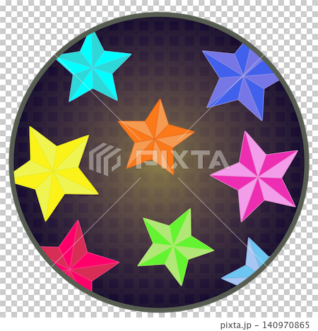 Tanabata-themed illustration with a circular background Tanabata-themed illustration with a circular background 140970865