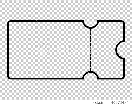 チケット、クーポンのシンプルなアイコンイラスト(線画)001 チケット、クーポンのシンプルなアイコンイラスト(線画)001 140973484