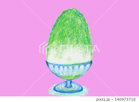 色鉛筆で描いたかき氷リのイラスト 色鉛筆で描いたかき氷リのイラスト 140973718