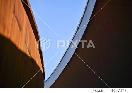 Exterior of modern architecture, modern city building. Modern architecture abstract background, building abstract. 140973773