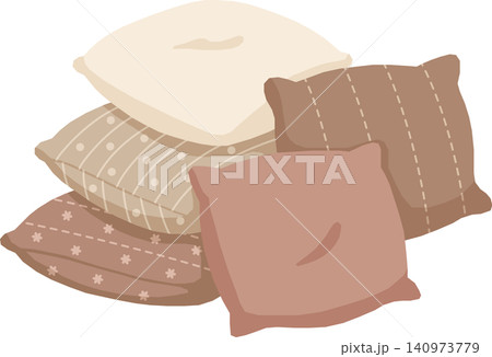 Cute Cozy Pillows Pile Illustration, Cartoon Pastel Stack of Cushions, Minimalist Home Decor Soft Elements Isolated for Comfort Living Design Cute Cozy Pillows Pile Illustration, Cartoon Pastel Stack of Cushions, Minimalist Home Decor Soft Elements Isolated for Comfort Living Design 140973779