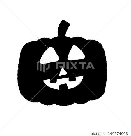 シンプルな手描きのラフさの残るハロウィンのかぼちゃアイコン 140974008