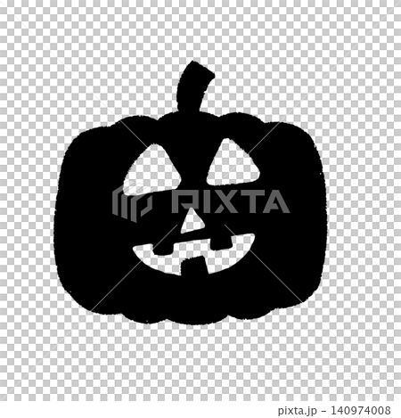 シンプルな手描きのラフさの残るハロウィンのかぼちゃアイコン 140974008