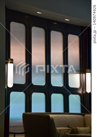 Close-up of the lighting indoors. Light bulb. Interior design, decoration. Lighting equipment. Close-up of the lighting indoors. Light bulb. Interior design, decoration. Lighting equipment. 140974926