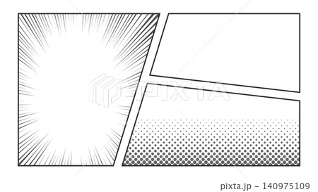 モノクロの漫画コマ背景 140975109
