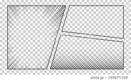 モノクロの漫画コマ背景 140975109