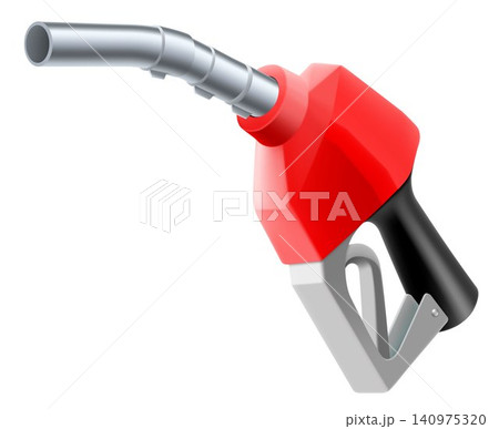Fuel gun. Gasoline Transfer and Dispensing Fuel Nozzle Gun. Petrol Red Fuel pump isolated on white background. Realistic 3D vector illustration Fuel gun. Gasoline Transfer and Dispensing Fuel Nozzle Gun. Petrol Red Fuel pump isolated on white background. Realistic 3D vector illustration 140975320