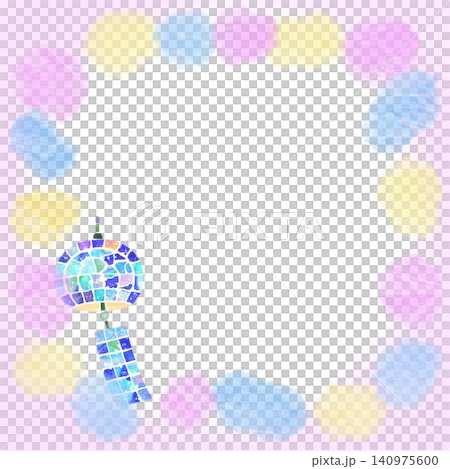 A refreshing summer wind chime tile mosaic illustration 140975600