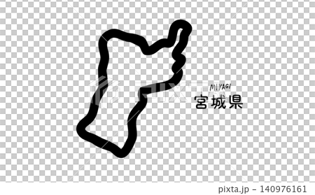 一幅手繪的宮城縣簡線地圖向量插圖。 一幅手繪的宮城縣簡線地圖向量插圖。 140976161