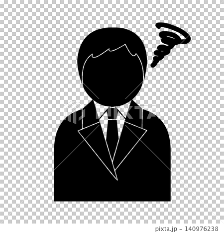 A simple pictogram of the upper body of a troubled businessman (hesitant, deep in thought, confused) A simple pictogram of the upper body of a troubled businessman (hesitant, deep in thought, confused) 140976238