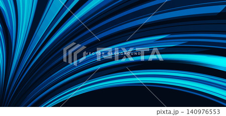 High speed blue curved lines on dark blue background. High speed blue curved lines on dark blue background. 140976553