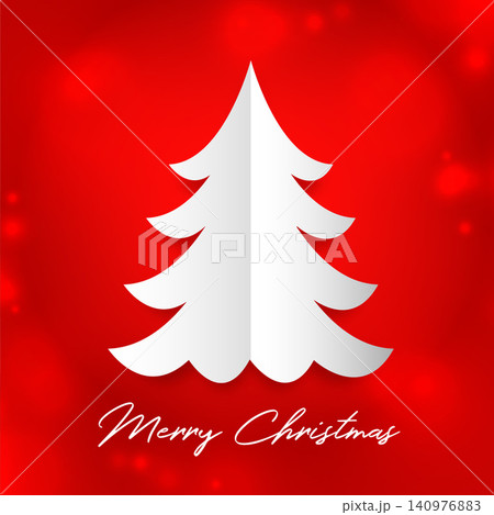 paper style merry christmas holiday background with pine tree concept paper style merry christmas holiday background with pine tree concept 140976883