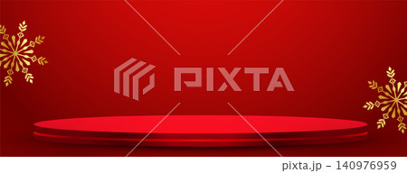 merry christmas red banner with 3d podium platform merry christmas red banner with 3d podium platform 140976959
