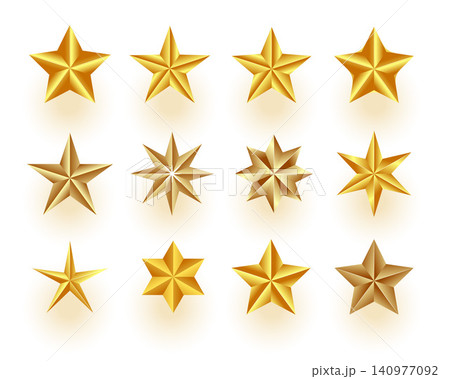 set of decorative golden star for christmas holiday design set of decorative golden star for christmas holiday design 140977092