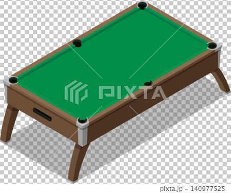 Isometric empty pool table isolated on white background Isometric empty pool table isolated on white background 140977525
