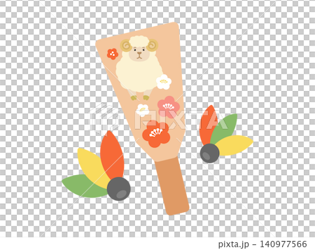Hagoita and shuttlecock illustration Hagoita and shuttlecock illustration 140977566