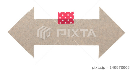 Kraft paper arrow attached with adhesive tape, isolated on transparent background. Creative handmade design element for direction, navigation, labels, notes and branding Kraft paper arrow attached with adhesive tape, isolated on transparent background. Creative handmade design element for direction, navigation, labels, notes and branding 140978003