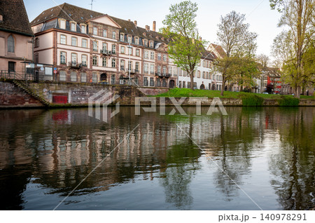 Dawn Riverside Facades Pastel Light Mirror Reflections 140978291