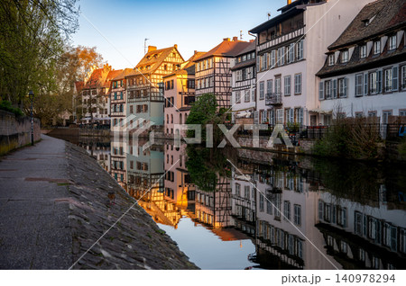 Sunrise Petite France Half-Timbered Houses Canal Mirror 140978294