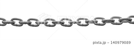 Industrial metallic chain with welded links isolated on white 140979089