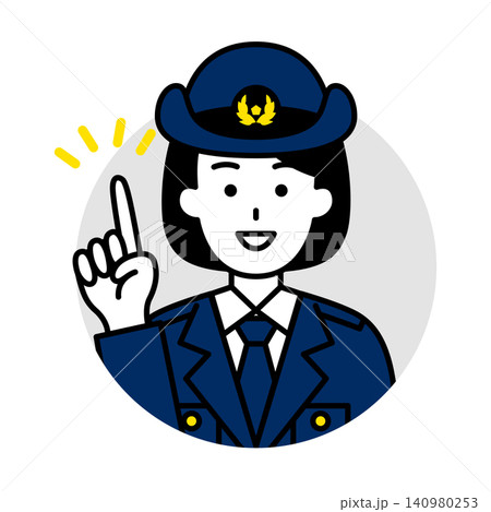 女性警察官のアイコン(ひらめく) 女性警察官のアイコン(ひらめく) 140980253