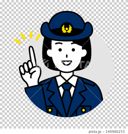 女性警察官のアイコン(ひらめく) 女性警察官のアイコン(ひらめく) 140980253