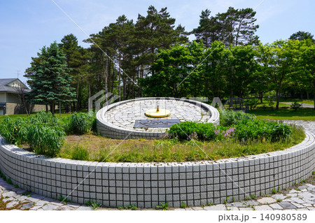 万里長城・桜ヶ岡公園の花時計・下川町 万里長城・桜ヶ岡公園の花時計・下川町 140980589