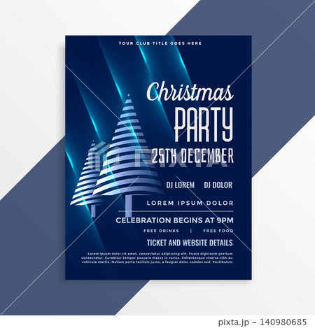 shiny blue christmas party flyer template shiny blue christmas party flyer template 140980685