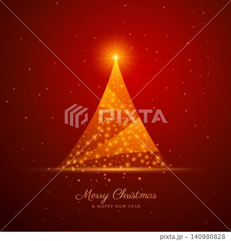 beautiful creative christmas tree design on red background 140980828