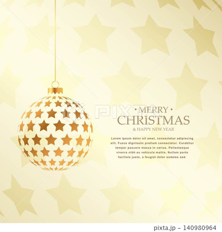 beautiful golden christmas balls design holiday greeting beautiful golden christmas balls design holiday greeting 140980964