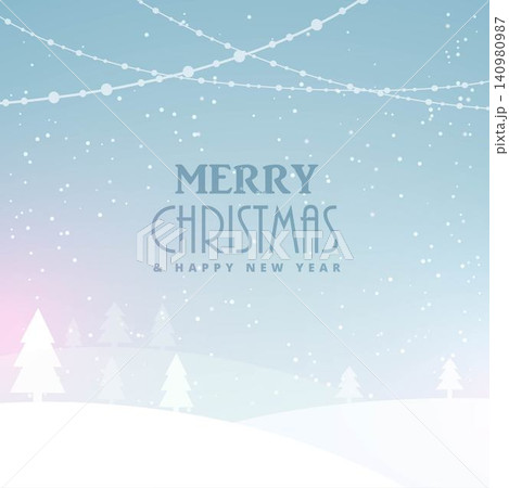 merry christmas celebration background with snow and trees merry christmas celebration background with snow and trees 140980987