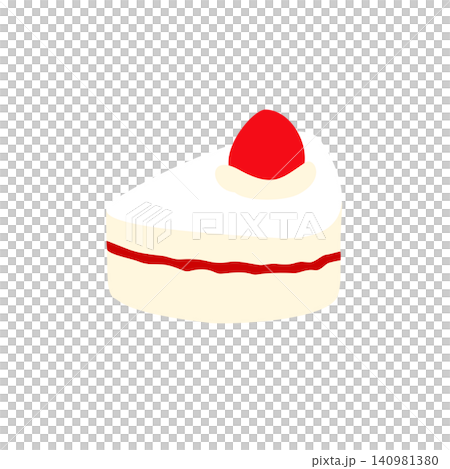 草莓蛋糕的簡單插圖。 140981380
