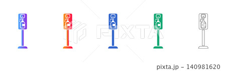 Hand Sanitizer Station Icon Set Hand Sanitizer Station Icon Set 140981620