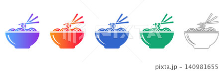 Ramen Noodle Slurping Icons Ramen Noodle Slurping Icons 140981655