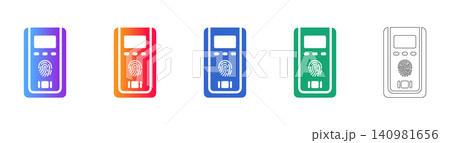 Biometric Fingerprint Scanner Vector Icon Set Biometric Fingerprint Scanner Vector Icon Set 140981656