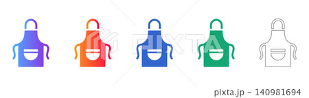 Kitchen Apron Vector Icon Set Kitchen Apron Vector Icon Set 140981694