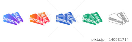 Set of Five Sandwich Vector Icons Set of Five Sandwich Vector Icons 140981714
